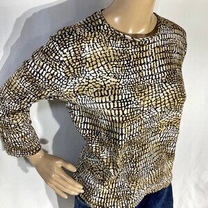 Jones New York. Sz L 3/5 Sleeve Animal Print 3/$14